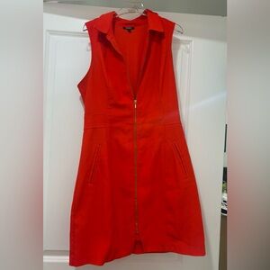 XOXO Vibrant Red Zip-Front Mini Dress